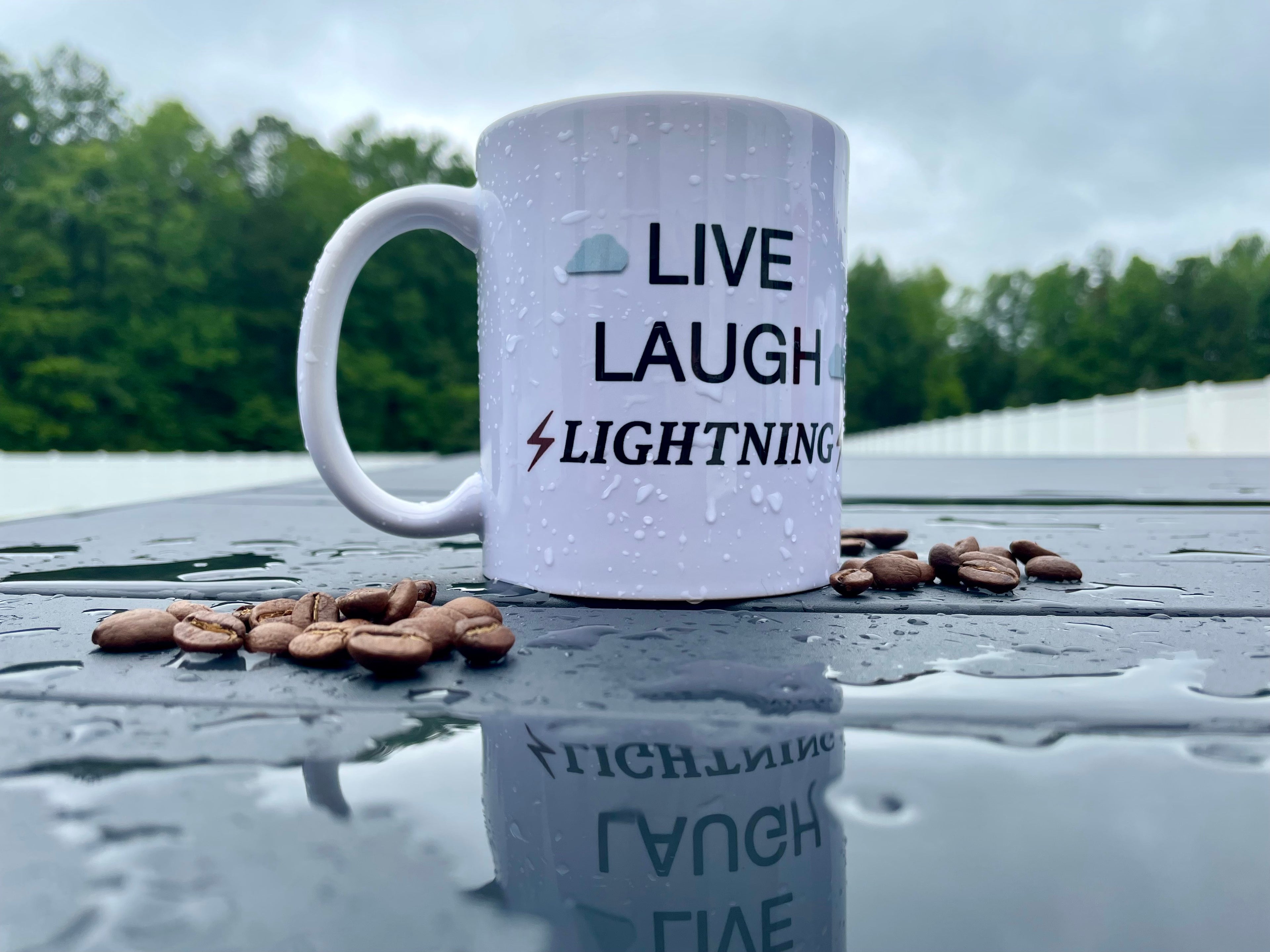 "Live Laugh Lightning" Funny Weather Mug MeteoTechWx